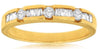 ESTATE .38CT DIAMOND 14K YELLOW GOLD 3D CLASSIC CHANNEL WEDDING ANNIVERSARY RING