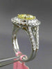 ESTATE LARGE GIA 2.16CT DIAMOND 18KT TWO TONE GOLD DOUBLE HALO ENGAGEMENT RING