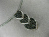 ESTATE .78CT WHITE & BLACK DIAMOND 14KT WHITE GOLD TRIPLE HEART JOURNEY PENDANT