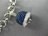 ESTATE 3.01CT WHITE BLACK DIAMOND & MULTI GEM 14K WHITE GOLD BELL CHARM BRACELET