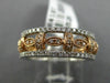 ESTATE WIDE .81CT DIAMOND 14K WHITE & ROSE GOLD ETERNITY WEDDING ANNIVERSAY RING