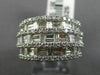 ESTATE LARGE 2.67CT DIAMOND 18K WHITE GOLD 3D MULTI ROW WEDDING ANNIVERSARY RING