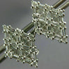 ESTATE LARGE 1.40CT DIAMOND 14K WHITE GOLD 3D GEOMETRIC CLIP ON EARRINGS #26549