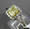 ESTATE 1.76CT GIA FANCY YELLOW DIAMOND 18K TWO TONE GOLD CLASSIC ENGAGEMENT RING