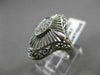 ANTIQUE LARGE OLD MINE DIAMOND 14KT WHITE GOLD FILIGREE NORTH SOUTH RING #19850