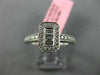 ESTATE .71CT ROUND & BAGUETTE DIAMOND 18K WHITE GOLD 3D OCTAGON PROMISE RING