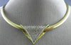 ESTATE LARGE 1.37CT DIAMOND 14K 2 TONE GOLD TRIANGLE SLIDE PENDANT #17213