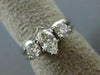 ANTIQUE WIDE .95CT MARQUISE & ROUND DIAMOND 14K WHITE GOLD ENGAGEMENT RING 18478