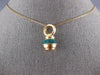 ESTATE LARGE GREEN ENAMEL 14KT YELLOW GOLD 3D JAR FUN CHARM PENDANT #27411