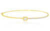 .56CT DIAMOND 14KT YELLOW GOLD 3D EMERALD CUT & ROUND SOLITAIRE BANGLE BRACELET