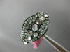 ESTATE .13CT DIAMOND & WHITE QUARTZ 14KT ROSE GOLD 3D CLUSTER WAVE FUN RING