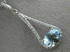ESTATE LARGE 1.76CT DIAMOND & AAA AQUAMARINE 14KT WHITE GOLD TRIANGULAR PENDANT