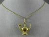 ANTIQUE 18KT YELLOW GOLD 3D CLASSIC GENIE LAMP FILIGREE FLOATING PENDANT #21865
