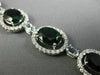 WIDE 21.17CT DIAMOND AQUAMARINE & TOURMALINE 18KT WHITE GOLD 3D TENNIS BRACELET
