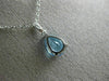 ESTATE 1.51CT DIAMOND & AAA BLUE TOPAZ 14K WHITE GOLD TEAR DROP FLOATING PENDANT