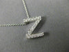 .32CT ROUND DIAMOND 14KT WHITE GOLD CLASSIC INITIAL FLOATING PENDANT #18296