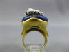 ANTIQUE LARGE .93CT DIAMOND & AAA OPAL & LAPIS 18KT YELLOW GOLD 3D OVAL FUN RING