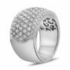 ESTATE LARGE 1.95CT DIAMOND 18KT WHITE GOLD 7 ROW WEDDING ANNIVERSARY LOVE RING