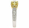 ESTATE LARGE 3.22CT WHITE & FANCY YELLOW DIAMOND 18KT WHITE GOLD ENGAGEMENT RING