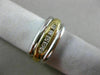 ESTATE WIDE .22CT DIAMOND 14KT WHITE & YELLOW GOLD CLASSIC FIVE STONE MENS RING