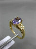 ESTATE 1.02CT DIAMOND & AAA OVAL AMETHYST 14KT YELLOW GOLD 3D FLOWER FUN RING