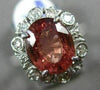 LARGE AGL CERTIFIED 4.34CT DIAMOND & ORANGE SAPPHIRE 14K WHITE GOLD 3D OVAL RING