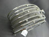 ESTATE EXTRA LARGE 5.95CT DIAMOND 14KT WHITE GOLD 3D MULTI ROW BANGLE BRACELET