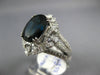 ESTATE LARGE 8.23CT DIAMOND & AAA SAPPHIRE 18KT WHITE GOLD OVAL ENGAGEMENT RING