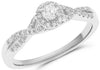 ESTATE .33CT DIAMOND 14KT WHITE GOLD 3D ROUND INFINITY FRIENDSHIP PROMISE RING