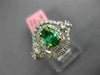 ESTATE 1.21CT DIAMOND & AAA EMERALD 18KT 2 TONE GOLD DOUBLE HALO ENGAGEMENT RING