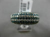 ESTATE WIDE 2.52CT WHITE BLUE DIAMOND 14KT WHITE GOLD MULTI ROW ANNIVERSARY RING