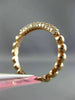 ESTATE .31CT DIAMOND 14KT ROSE GOLD 3D MULTI ROW BEADED WEDDING ANNIVERSARY RING