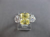 LARGE 4.6CT SYNTHETIC WHITE & FANCY YELLOW DIAMOND 14KT YELLOW GOLD RING #28142