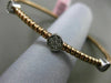 ESTATE .21CT DIAMOND 14KT WHITE & ROSE GOLD PAST PRESENT FUTURE BANGLE BRACELET