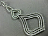 ESTATE LARGE 1.60CT DIAMOND 14KT WHITE GOLD 3D MULTI ROW TEAR DROP LOVE PENDANT