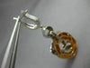 ESTATE LARGE .50CT DIAMOND 14KT WHITE & ROSE GOLD 3D LOVE KNOT HANGING EARRINGS