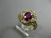 ESTATE WIDE 1.88CT DIAMOND EXTRA FACET RUBY 14K YELLOW GOLD OVAL ENGAGEMENT RING