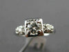 ANTIQUE .40CT OLD MINE DIAMOND 14KT WHITE GOLD 3D FISHTAIL ENGAGEMENT RING #9522
