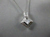ESTATE .27CT SQUARE DIAMOND SOLITAIRE FILIGREE 14K WHITE GOLD PENDANT FVVS 10305