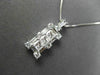 ESTATE 1.15CT MULTIPLE CUT DIAMOND 18KT WHITE GOLD RECTANGULAR FLOATING PENDANT