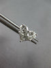 1.48CT DIAMOND 18K WHITE GOLD PRINCESS & MOON CUT INVISIBLE HEART STUD EARRINGS