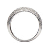 ESTATE WIDE 1.58CT DIAMOND 18K WHITE GOLD 3D PAVE SEMI ETERNITY ANNIVERSARY RING