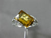 ESTATE 2.87CT DIAMOND & CITRINE 14KT WHITE GOLD 3D RECTANGULAR DIAGONAL FUN RING