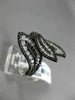 ESTATE LARGE 2.38CT ROUND DIAMOND 14KT WHITE & BLACK GOLD 3D MULTI LEAF FUN RING