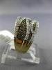 WIDE .82CT WHITE & CHOCOLATE FANCY DIAMOND 14KT YELLOW GOLD MULTI ROW WAVE RING