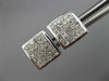 ESTATE 1.0CT DIAMOND 14KT WHITE GOLD 3D CLASSIC SQUARE PAVE STUD EARRINGS #19721