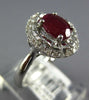 ESTATE 1.24CT DIAMOND & AAA RUBY 14KT WHITE GOLD CLASSIC OVAL & ROUND FUN RING