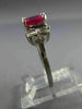 ESTATE 1.87CT DIAMOND & AAA RUBY 14KT WHITE GOLD ENGAGEMENT RING #26447