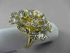 ESTATE MASSIVE 3.66CTW FANCY MULTI COLOR DIAMOND 18KT YELLOW GOLD 3D FLOWER RING