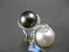 ESTATE EXTRA LARGE 1.13CT DIAMOND & AAA PEARL 18KT WHITE GOLD INFINITY RING